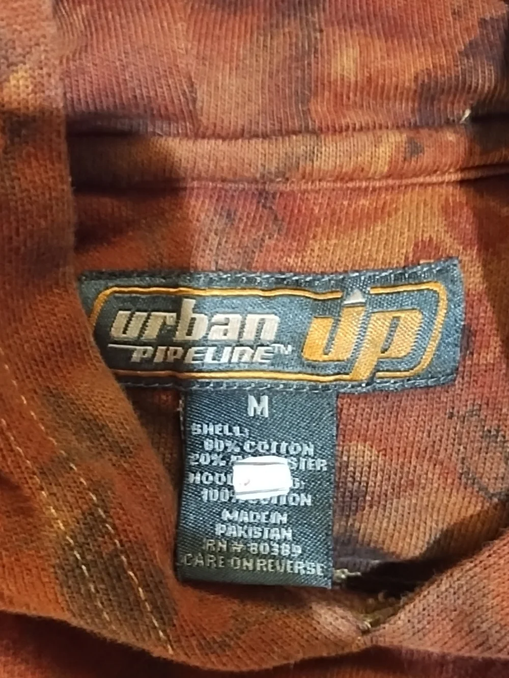 urban pipeline Orange and Brown Tie-Dye Pullover Hoodie